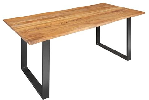 riess-ambiente.de Massivholz Esstisch Mammut 180cm Wild-Akazie Industrial Design 2,6cm Tischplatte