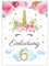 Minkocards 12 Einladungskarten zum 6. Kindergeburtstag Mädchen Einhorn Einladung sechste Geburtstag Mädchengeburtstag Geburtstagseinladungen