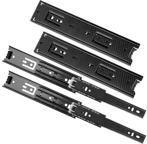 Paquete de 2 Pares (4 Unidades) Correderas de Cajón de Cierre Suave Completo, Guías de Cajón Desmontables, Longitud 200mm, Sistema de Rieles para Cajón con Retiro Automático