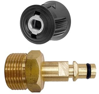Bamyli M22 Quick Connect Adapter, High Pressure Washer Connector, 14mm, Aluminium, Brass, Plastic, For Karcher K2-K7
