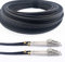 Elfcam® - Câble à Fibre Optique en Acier Blindé pour Extérieur et Intérieur LC/UPC à LC/UPC OM3 Multimode Duplex 50/125um Noir (250M)