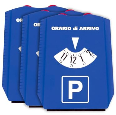 Wintem 3er Set Eiskratzer 2in1 mit DREI Seiten mit Parkscheibe für Auto 12 x 15,5 cm - einwandfreie und sichere Scheiben - Integrierte Parkscheibe - Material beständig gegen Temperaturen - kompaktes