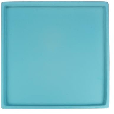 M METERXITY Ceramic Plant Saucer, 8 Inch Plant Water Catcher Tray, Plant Pot Saucers for Indoor/Outdoor Plants/Flower Drainage Drip Water Tray [Square Lake Blue]