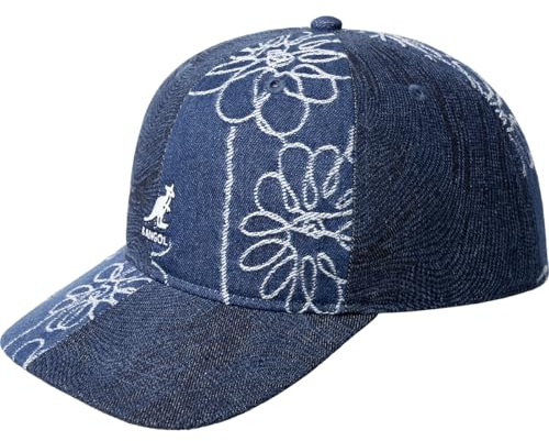 Kangol Denim Flower Mashup Cap Basecap Baseballcap Denimcap Jeanscap Baumwollcap Damen/Herren - Metallschnalle, mit Schirm Frühling-Sommer Frühjahr Sommer