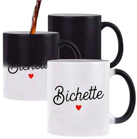 Tasse Magique Pas Cher Bichette | Mug qui change couleur avec la chaleur | Idée Cadeau Petite Amie Copine Femme Parfaite Drôle Humour Original Anniversaire Amour Unique