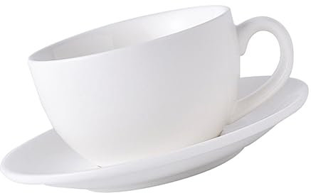 GALPADA Taza y Platillo De Café Blanco De Cerámica Elegante Para Servir Café Mañana