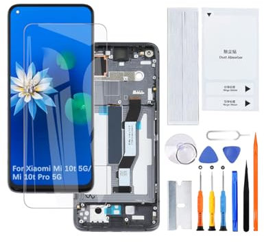H&LYCYJ Pantalla LCD de repuesto para Xiaomi Mi 10t 5G/Mi 10t Pro 5G M2007J3SY (negro con marco)
