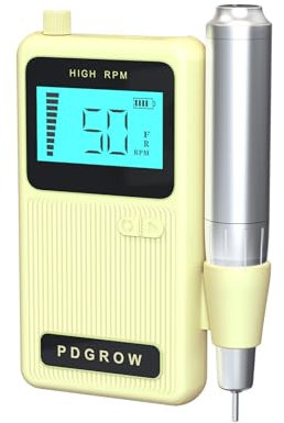 PDGROW Ponceuse pour Ongles Professionnelle 50000 RPM pour Manucure Pédicure Electrique Portable Rechargeable avec 6 Embouts et Affichage LED pour Domicile/Salon, Retirer Vernis/Gel(Vert)