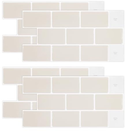 duisoad 4 Piezas Azulejos Adhesivos Cocina Azulejos Adhesivos Baño 30.5 x 15.3 cm Vinilos Cocina Azulejo Adhesivo 3d para Cocina, Baño, Pared, Impermeable, Autoadhesivo