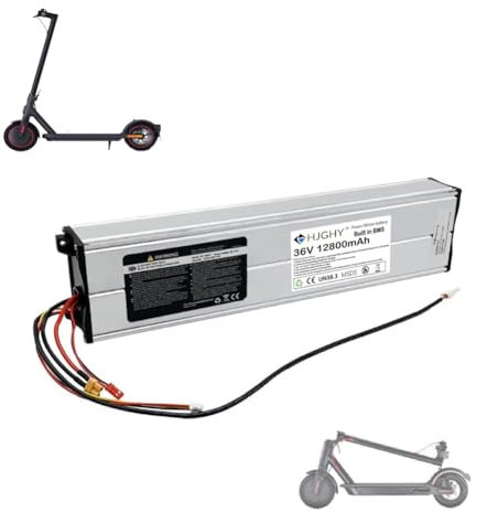 HJGHY Batterie Lithium de Remplacement 36 V 12,8 Ah pour Trottinette électrique Pro 2/M365, avec Interface de Communication et feu arrière.