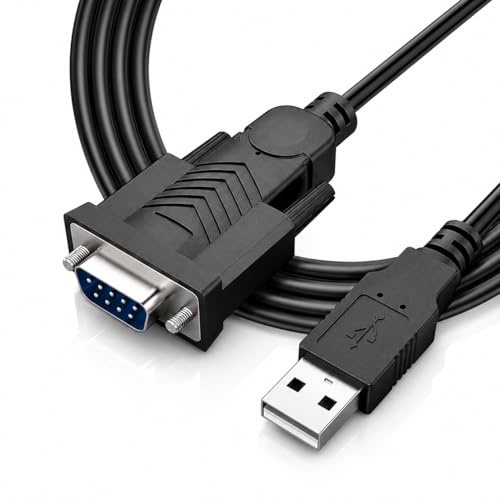 USB to Serial Adapter Cable, USB to RS-232 Male (9-Pin) DB9 Serial Converter Cable 1.8M, Stable Data Transfer USB to RS232 Adapter for Router, Modem, Industrial Equipment and Computer Connection