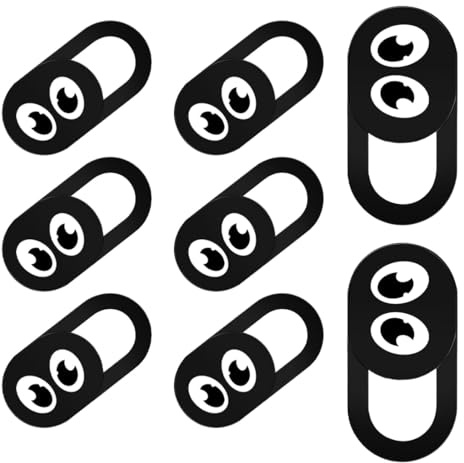 CATZUM 8 Pezzi Copri Webcam, Copertura Slider, Proteggi la tua privacy online e digitale, Accessori per Computer e PC Portatile per Laptop, Camera per Phone (0,7mm ultra sottile) (Design occhi)