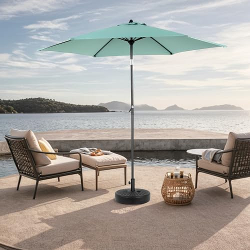 Parasol Extérieur Rectangulaire Double Face 9 Ft avec Manivelle, Structure en Acier, Protection UV, Imperméable, Pour Jardin, Terrasse, Piscine, Couleur Vert Clair