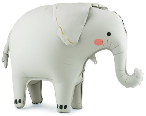 PartyDeco® FB403 Stehender Folienballon Elefant | 91x61cm XXL Tier Luftballon zum Aufstellen, Geburtstag Deko