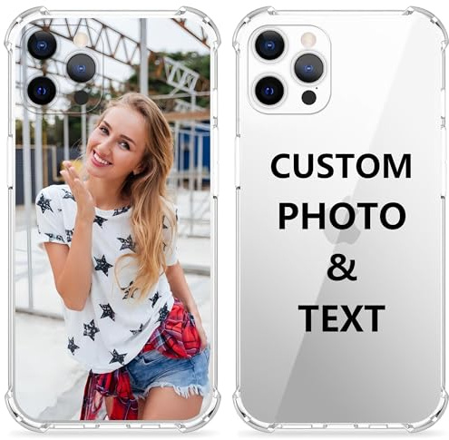 Custom Picture Phone Case for iPhone 17 17e Air 16e 16 15 14 13 12 11 Pro Max Plus XR, Four-Corner airbag is Anti-Drop,Customized Personalized Full ProtectionSoft Clear TPU Case(1 photo&text)