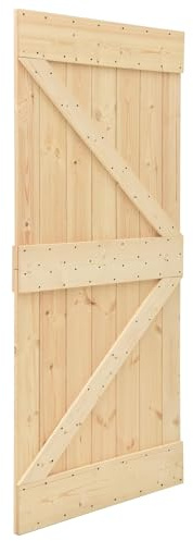 vidaXL Porta scorrevole NARVIK Naturale e Nero 80 x 210 cm (152,5 cm)