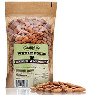 Chandra Whole Foods - Almonds 500G - Low-GI Almonds for Snacking, Smoothies, Baking & Cooking - Gluten-Free, Keto & Vegan-Friendly, Rich in Protein & Vitamins & Fibre