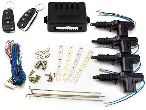Eunavi Universal Car Auto Remote 4 Door Bracket Keyless Entry System Car Power Door Lock Rotation Central Locking Alarm Security Kit