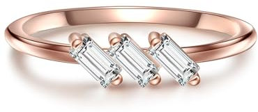 GLANZSTÜCKE MÜNCHEN Damen-Ring Sterling Silber 925 rosévergoldet mit Bergkristall weiß- Edelstein-Ring filigran in Rosegold-Farben