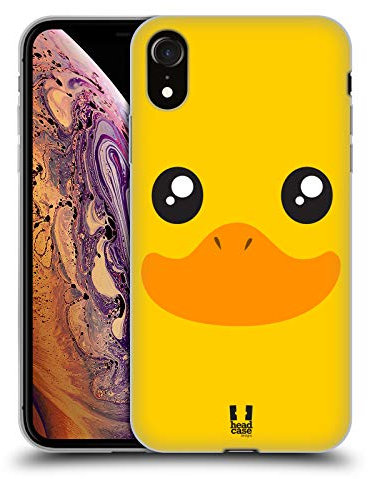 Head Case Designs Face Kawaii Duck Soft Gel Case [Military Grade Protection] Compatible With Apple iPhone XR