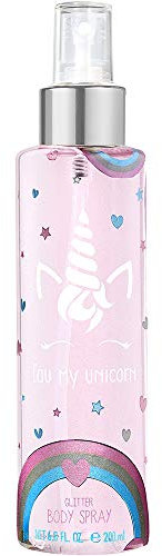 Eau My Unicorn Parfüm + Glitter Spray für Kinder - Körperspray mit Glitzer, Geschenk für Mädchen (200ml)