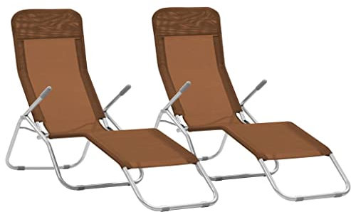 vidaXL 2X Sonnenliege Klappbar Taupe Gartenliege Strandliege Relaxliege Liege
