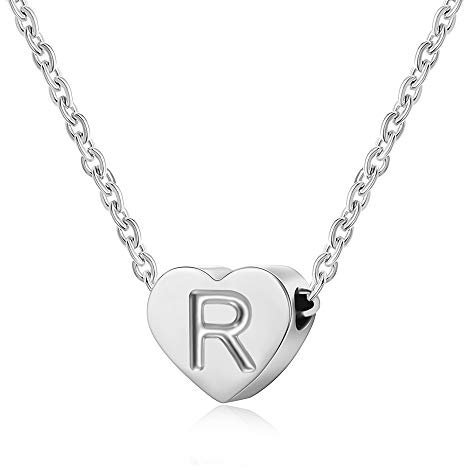 AFSTALR Damen Goldkette mit Buchstabenherz R Initialschmuck für Frauen Mutter Frau Tochter Geburtstagsgeschenk