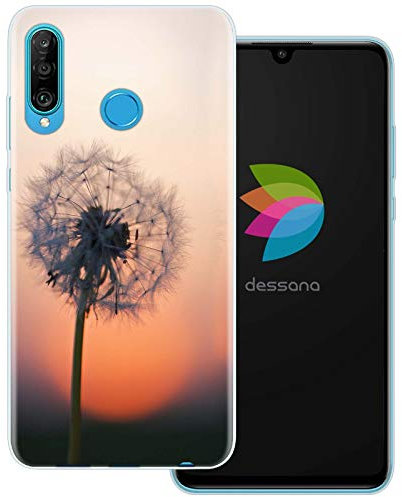 dessana Pusteblume Löwenzahn transparente Schutzhülle Handy Case Cover Tasche passend für Huawei P30 Lite Pusteblume Sonne