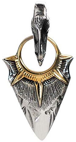 Vintage 925 Sterling Silver Arrowhead Pendant with Eagle Head for Men Women
