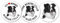 AdriLeo - Runde Aufkleber 3er-Set - Border Collie - Deko Autoaufkleber Sticker Hund