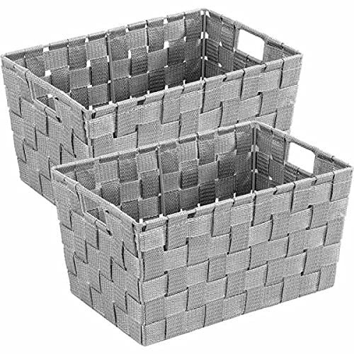 WENKO Aufbewahrungskorb Adria S Grau 2er Set 2er Set, Badkorb Grau