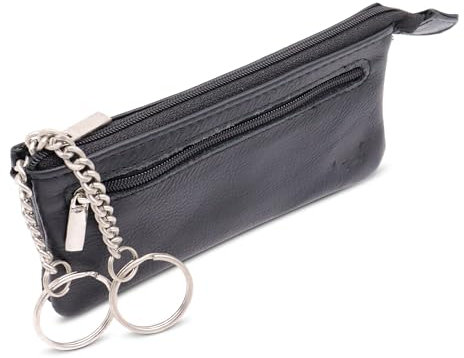 Safekeepers Portachiavi – Portachiavi – Custodia portachiavi – Portachiavi – Custodia in pelle – uomo – donna, Nero per chiave extra lunga, Schlüsseletui, Astuccio portachiavi