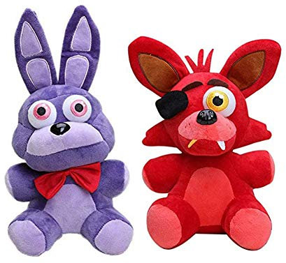 Nightmare Bonnie + Foxy the Pirate Set Five Nights Game Plush Set Fnaf Plushies Fnaf Toys Sister Location for Kids Christmas New Year Birthday Gift