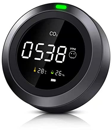 Therm La Mode Monitor de Calidad del Aire Interior Detecta la Temperatura y la Humedad Del Dióxido de Carbono, Medidor de CO2 NDIR Preciso, Adecuado Para el Hogar, La Oficina y La Escuela