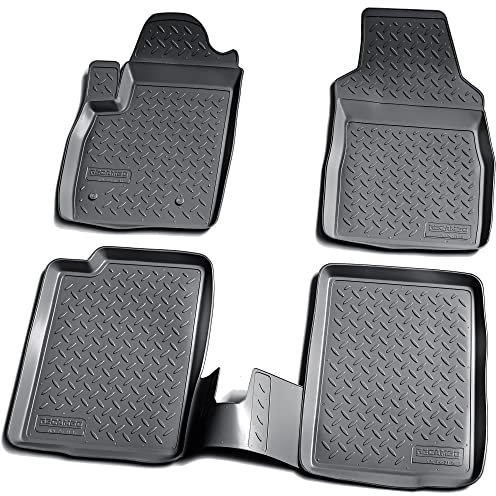 Recambo 3D Gummi Fußmatten kompatibel für FIAT Panda | Typ 169 | BJ 2003-2012 | Auto Gummimatten | Passgenau | mit Rand | schwarz