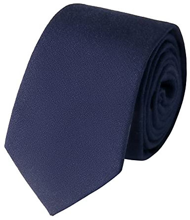 HOULIFE Slim Herren Krawatten - Solide Herren Krawatte, Krawatten für Herren aus Baumwolle, Skinny Krawatten zur Hochzeitsfeier, Party (Marine)