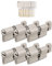 GERCAR Pro Lot de 6 cylindres à bouton, à fermeture identique, 35/35 mm, avec 30 clés, pour serrure de porte, longueur : 70 mm - A :35, B :35 - En laiton mat massif