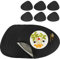 Olrla Leder Tischsets und Untersetzer, Tischsets Abwaschbar 6er Set Doppelseitigen rutschfest Platzdeckchen Leder Kunstleder Tischset Lederoptik Platzset (Schwarz)