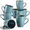 Kaffeetassen Steingut, vancasso BUBBLE 8-teiliges Tassen Set, 380ml Kaffeebecher mit Henkel