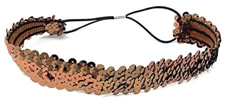 Coffee Womens Sequin Polyester Fancy Dress Headband 38 x 3cm