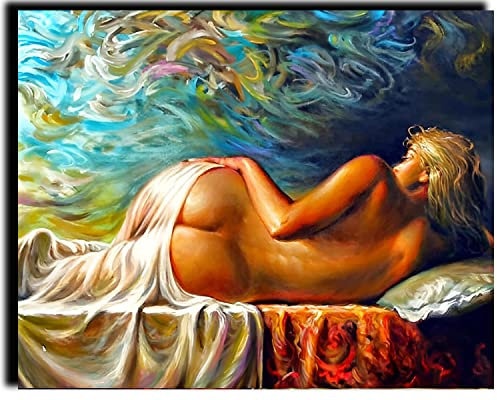 WANGMAOMAO Malen nach Zahlen Kits für Erwachsene Kinder sexy Frau mit nacktem Rücken Diy Kreative handgemalte Ölgemälde Farbige Wohnzimmer Home Dekoration Geschenke -ohne Rahmen