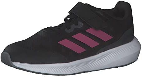 adidas RunFalcon 3.0 Elastic Lace Top Strap Shoes Laufschuhe, Carbon Black/PULMAG/Grey SIX, 33 EU