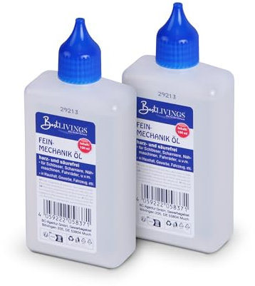 2 x 100 ml Flasche Feinmechaniköl - Harzt nicht & geruchsneutral - Haushaltsöl Universalöl Nähmaschinenöl - Ideal für feinmechanische Komponenten