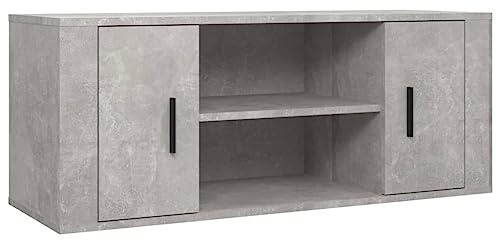 vidaXL TV Schrank Lowboard TV Möbel Tisch Board Sideboard Fernsehschrank Fernsehtisch HiFi-Schrank Wohnzimmer Betongrau 100x35x40cm Holzwerkstoff