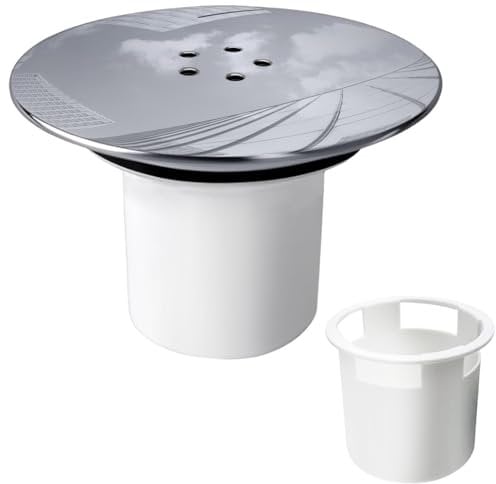 Shower Drain Cover,Chrome Shower Trap Cover Replacement,90mm / 115mm Shower Plughole Cover,Removable Top Shower Waste Trap Cover,Top Fitting Cap Parts Fast Flow