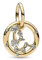 PANDORA Moments Sternzeichen Wassermann Charm-Anhänger aus Sterling Silber mit 14 Karat vergoldeter Metalllegierung, Zirkonia, Kompatibel Moments Armbänder, 762717C01