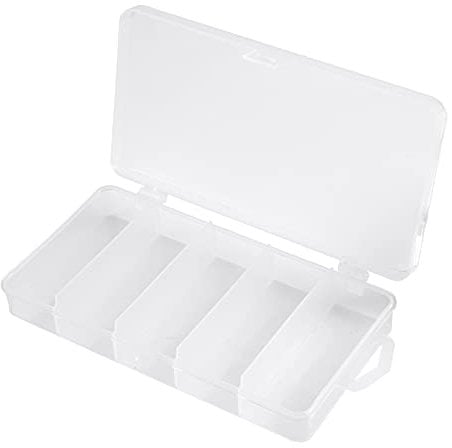 Fishing Tackle Accessory Box, 5 Compartments Lightweight Fishing Tackle Boxes for Carrying and Storage(small box)