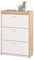 Stella Trading Paris Moderner Schuhschrank-Schuhkipper weiß matt- Kommode mit Korpus in Eiche Artisan Nachbildung - 84 x 126 x 38 cm (B/H/T)
