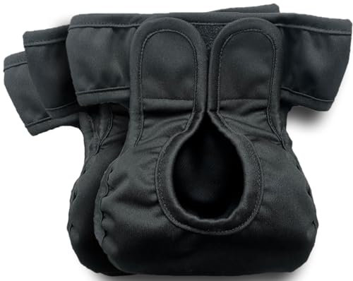 Kitty Bum Bums Wiederverwendbare Katzenwindeln und Stollenhosen gegen Urinieren – mit verstellbaren Laschen für die Passform, 3 Stück, Größe M