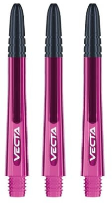 WINMAU Dart Shaft - Vecta Polycarbonat Dartschäfte - 1 Set pro Packung (insgesamt 3 Dart-Schäfte) - Professionelles Dartzubehör - Pink & Schwarz Intermediate Schäfte